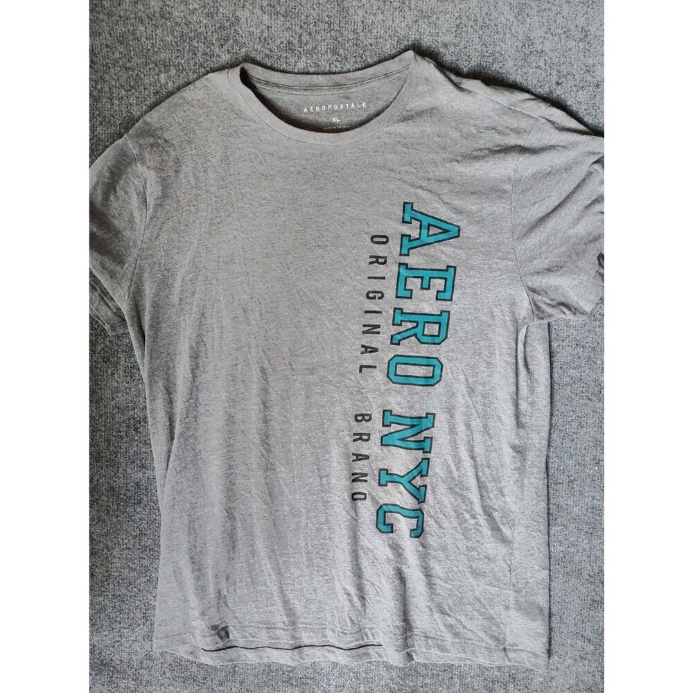 Aeropostale Aero T-Shirt Mens XLarge Gray Heathered Thin Short Sleeve Crew Neck